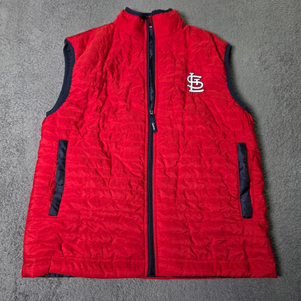 St. Louis Cardinals Adult XL Puffer Vest Red Quilted Bayer Logo Full Zip MLB
